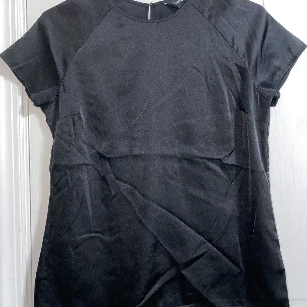 Black satin blouse